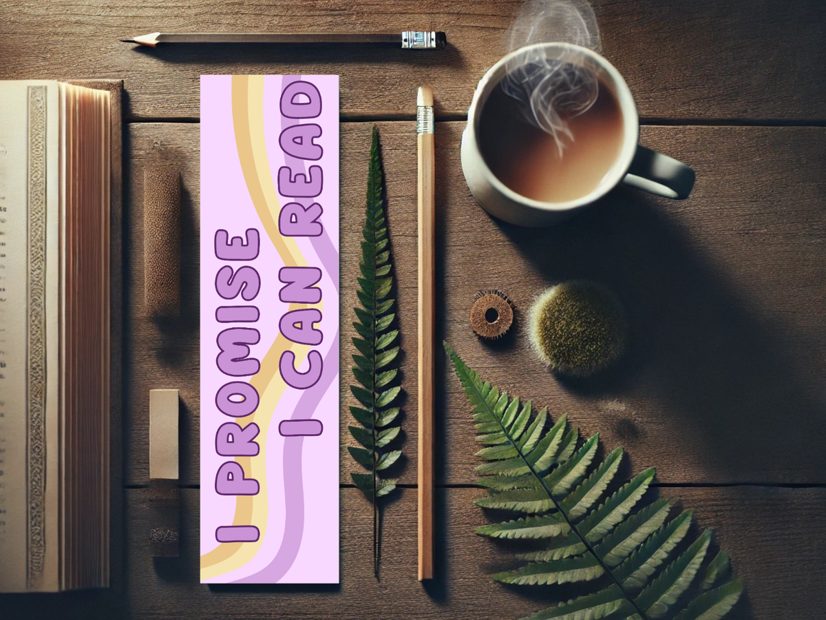 I Promise I Can Read Bookmark | Sassy Reading Accessory | Laminated Cardstock | Book Lover Gift | Bookish Humor | Funny Page Marker